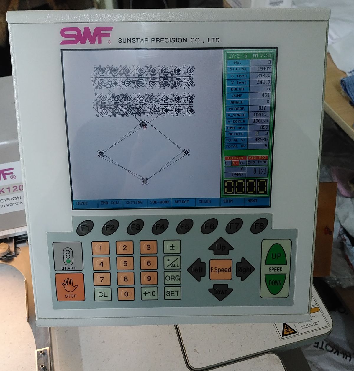 swf embroidery machine control box upgrade